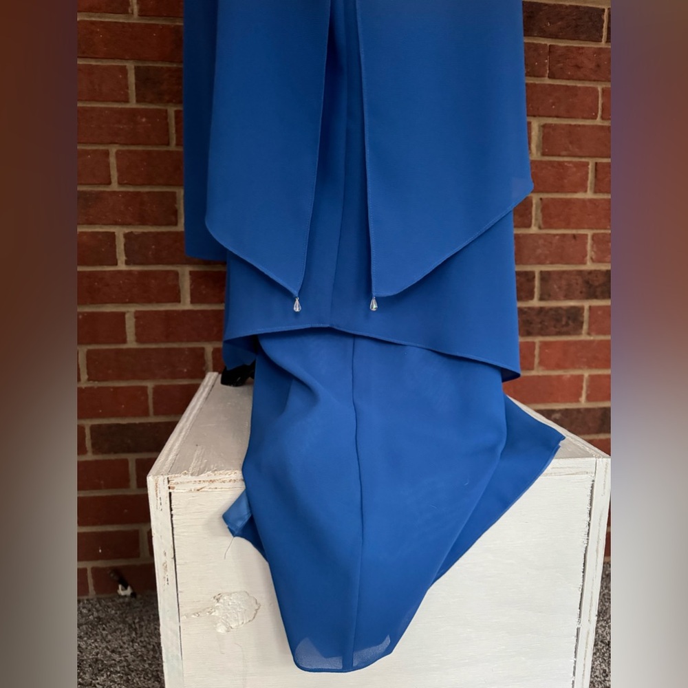 Ursula of Switzerland Sapphire Blue Layered Dress with Jacket - Picture 10 of 10